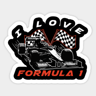 I LOVE F 1 Sticker